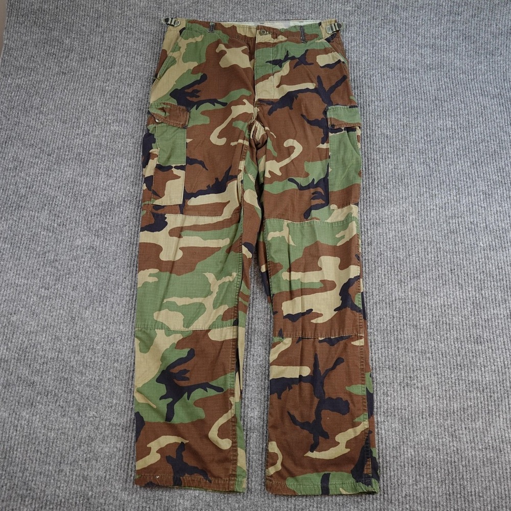 Vintage US Military Woodland Camo Cargo Pants Mens 32x30 BDU Ripstop Combat
